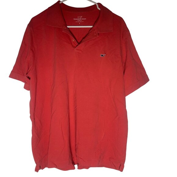 Vineyard Vines Classic Fit Short Sleeve Polo Men's Size Large Salmon Pink in EUC - Picture 1 of 4